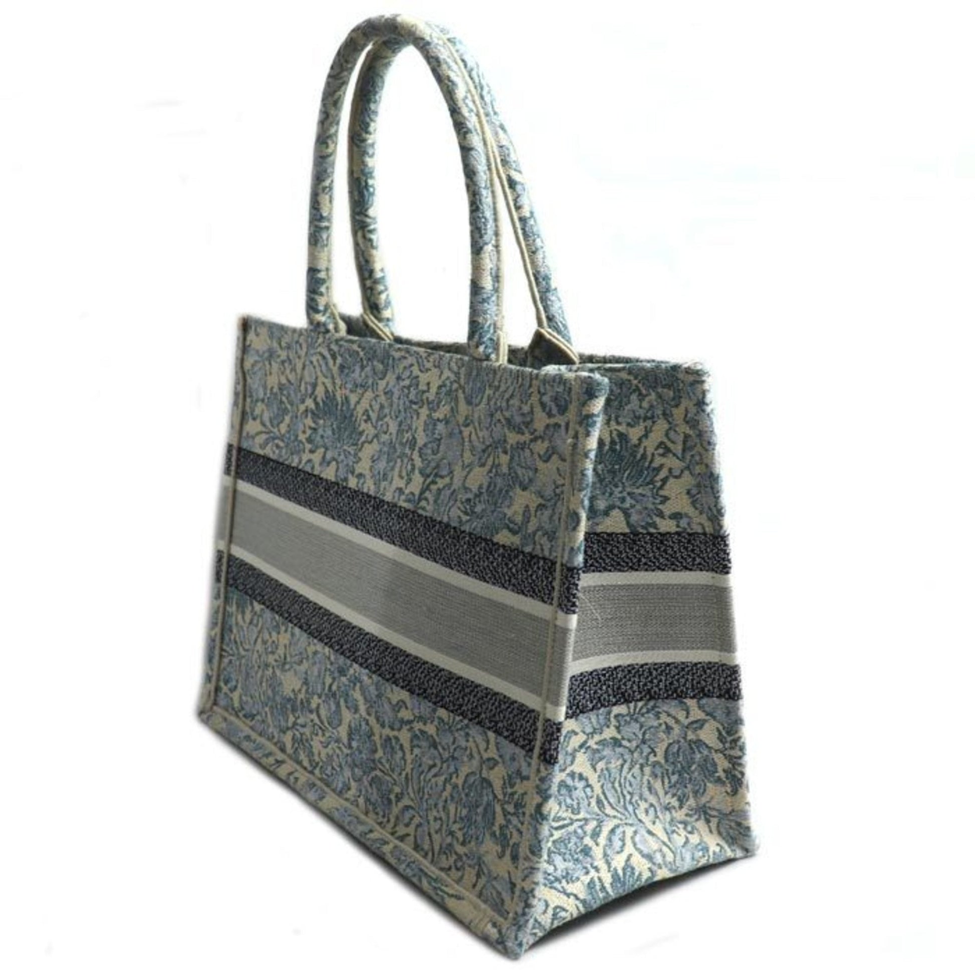Christian Dior Blue Multi-Color Canvas Tote Bag  