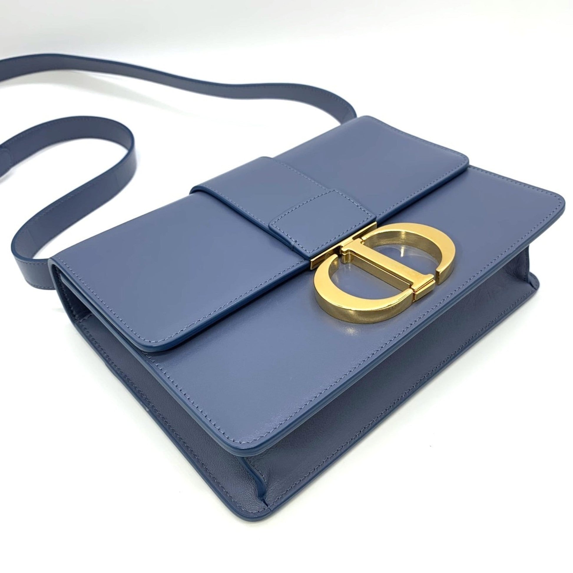 Christian Dior Blue Leather Shoulder Bag  