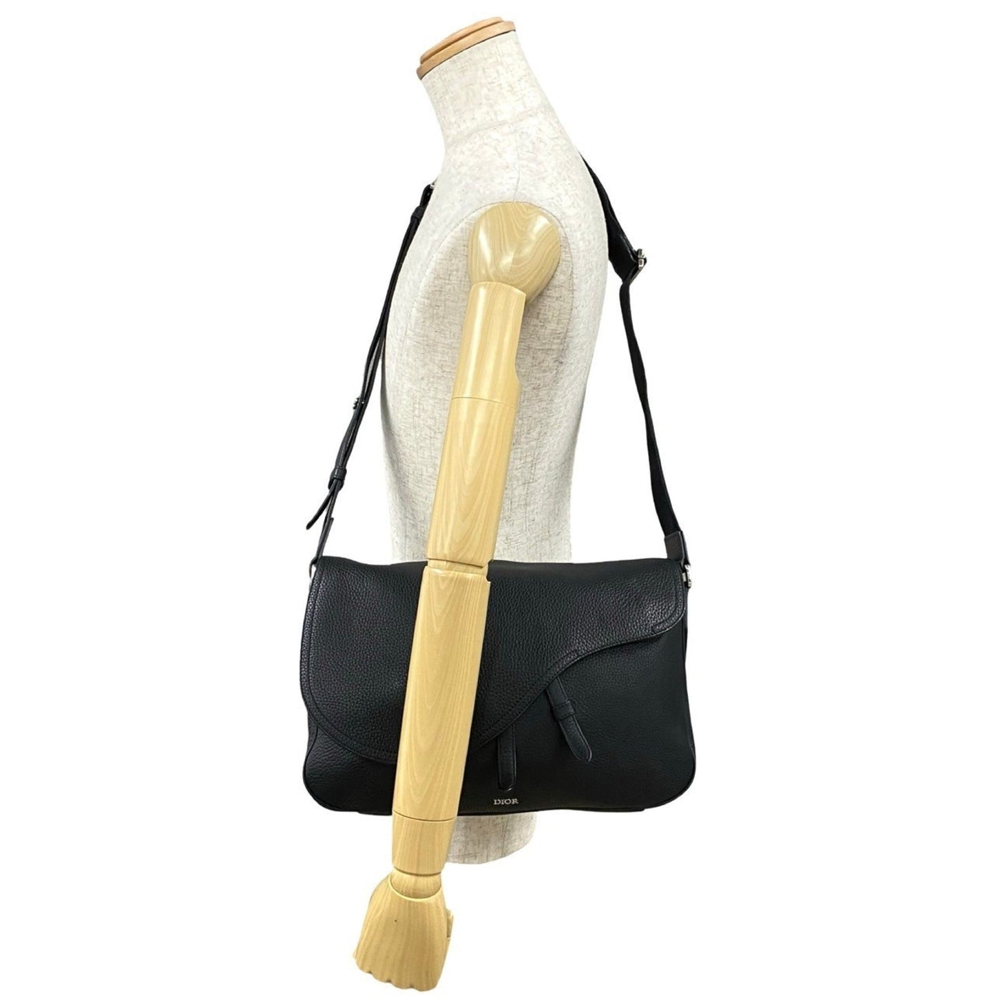 Christian Dior Black Leather Shoulder Bag  