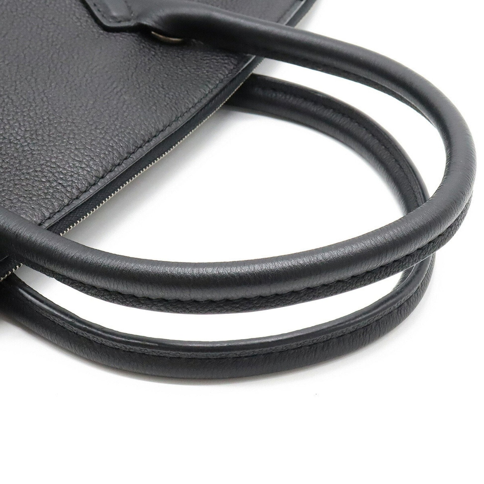LOUIS VUITTON Parnasea Lockit MM Tote Bag Shoulder Vaux Casimir Leather Noir Black