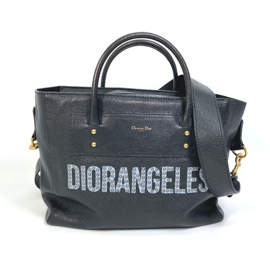Christian Dior Black Leather Tote Bag  