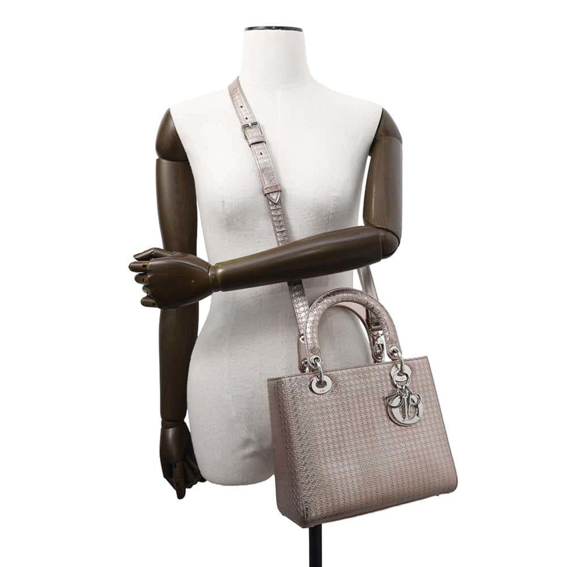 Christian Dior Metallic Pink Leather Handbag Shoulder Bag  