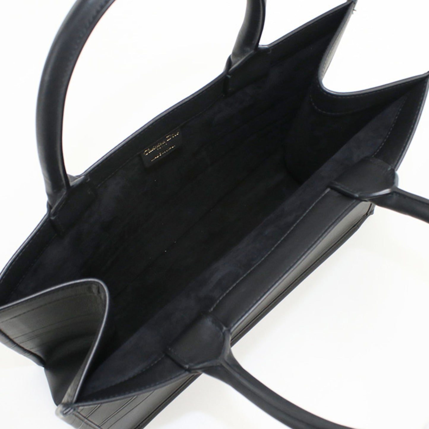 Christian Dior Black Leather Tote Bag  