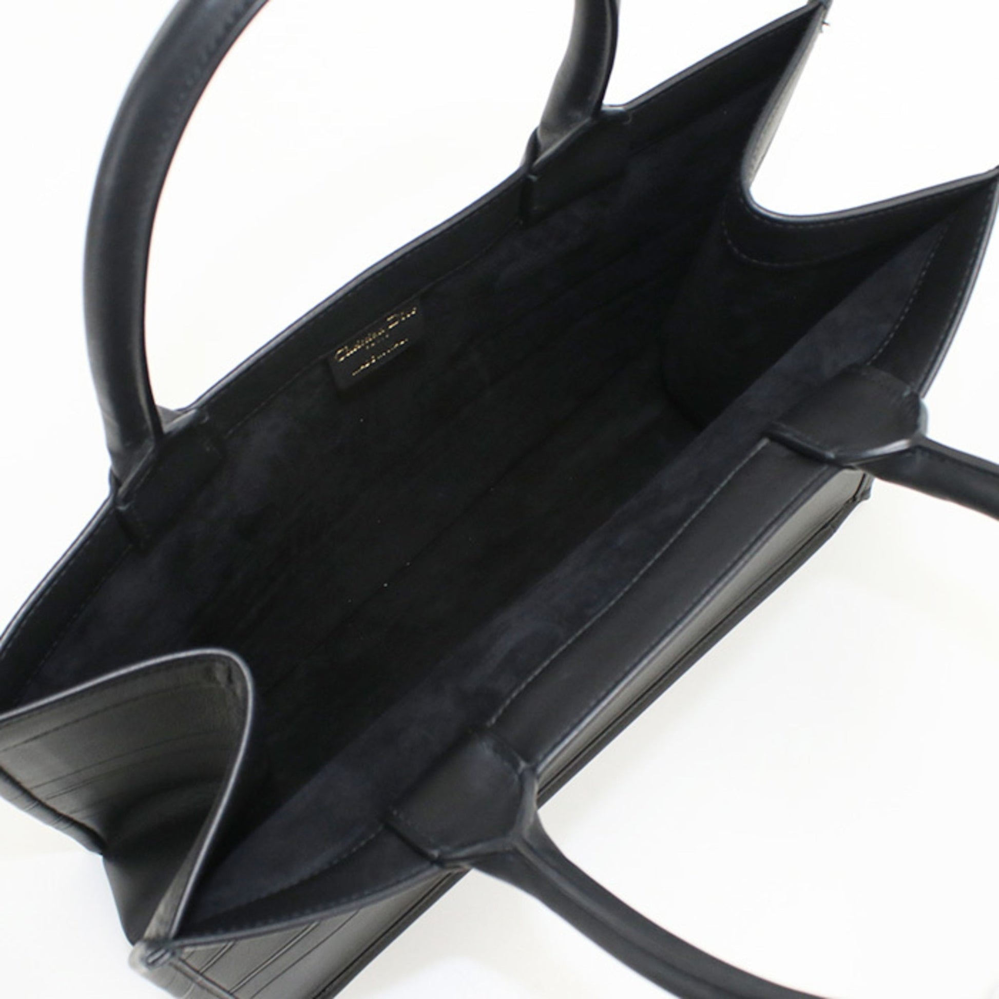 Christian Dior Black Leather Tote Bag  