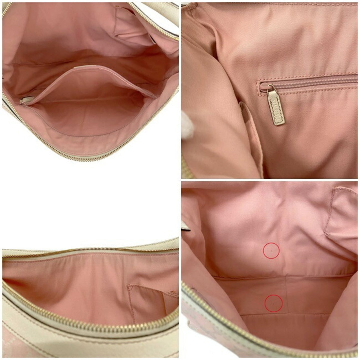 Gucci Abbey White Leather Canvas Handbag