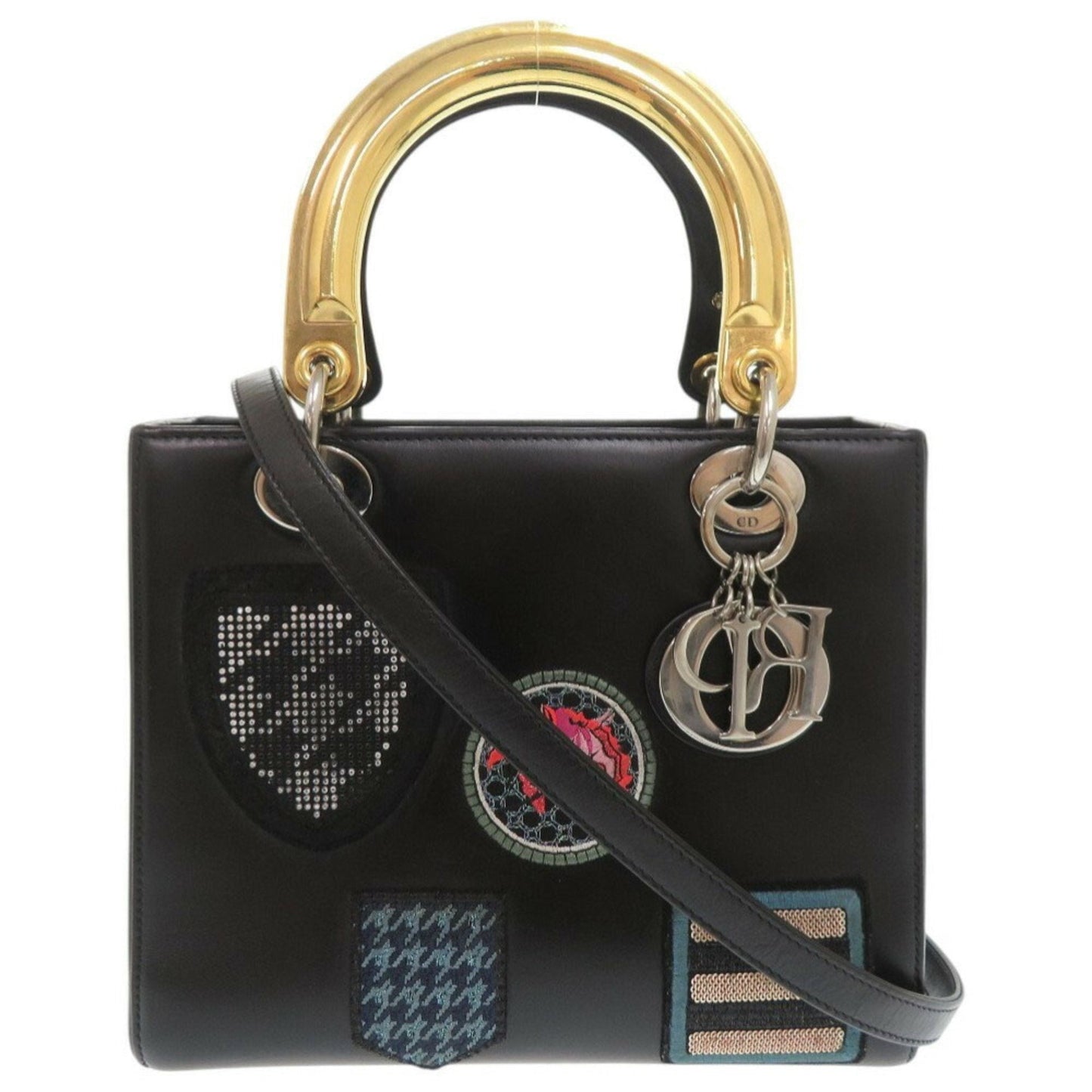 Christian Dior Black Multi-Color Leather Handbag Shoulder Bag  