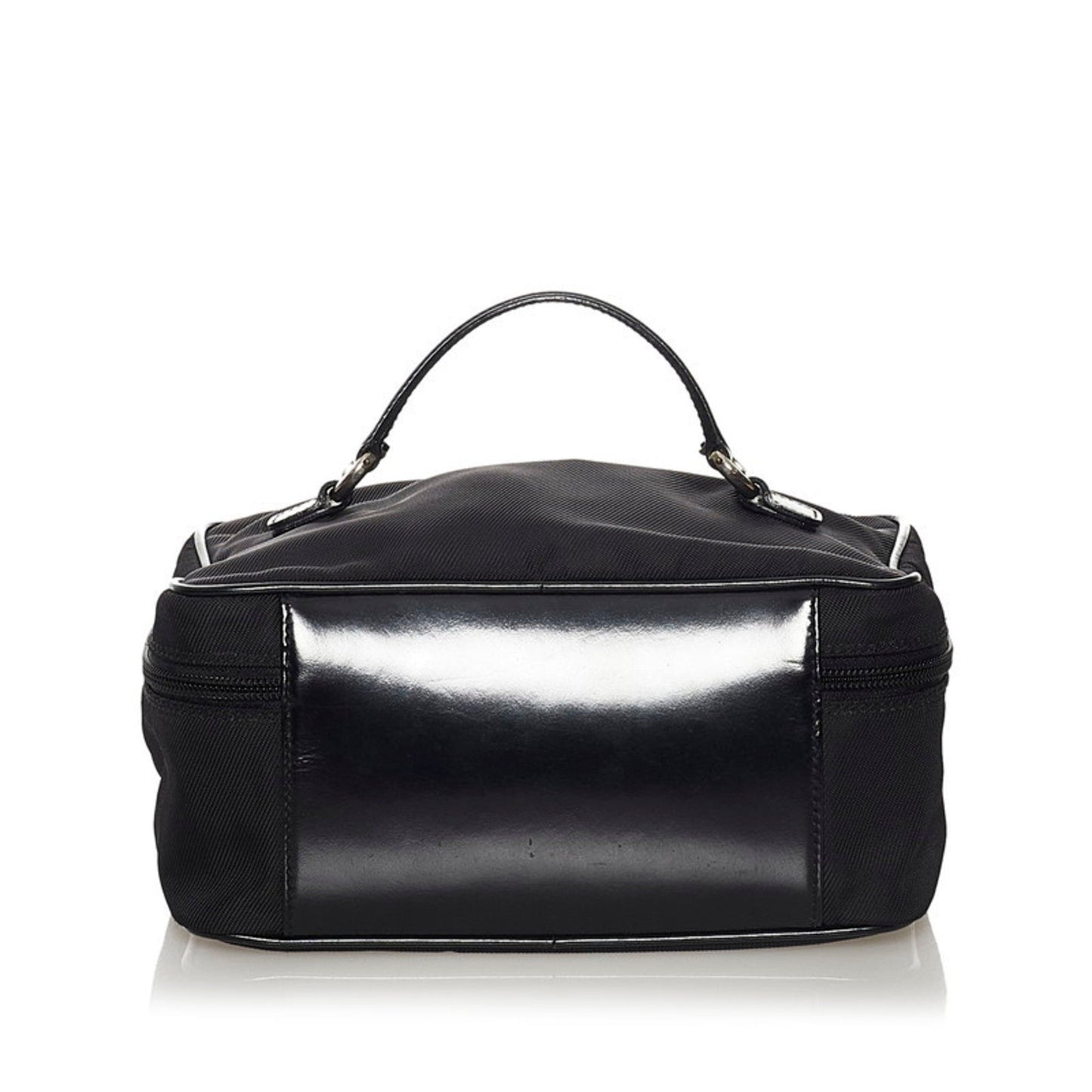 Gucci Black Leather Nylon Handbag