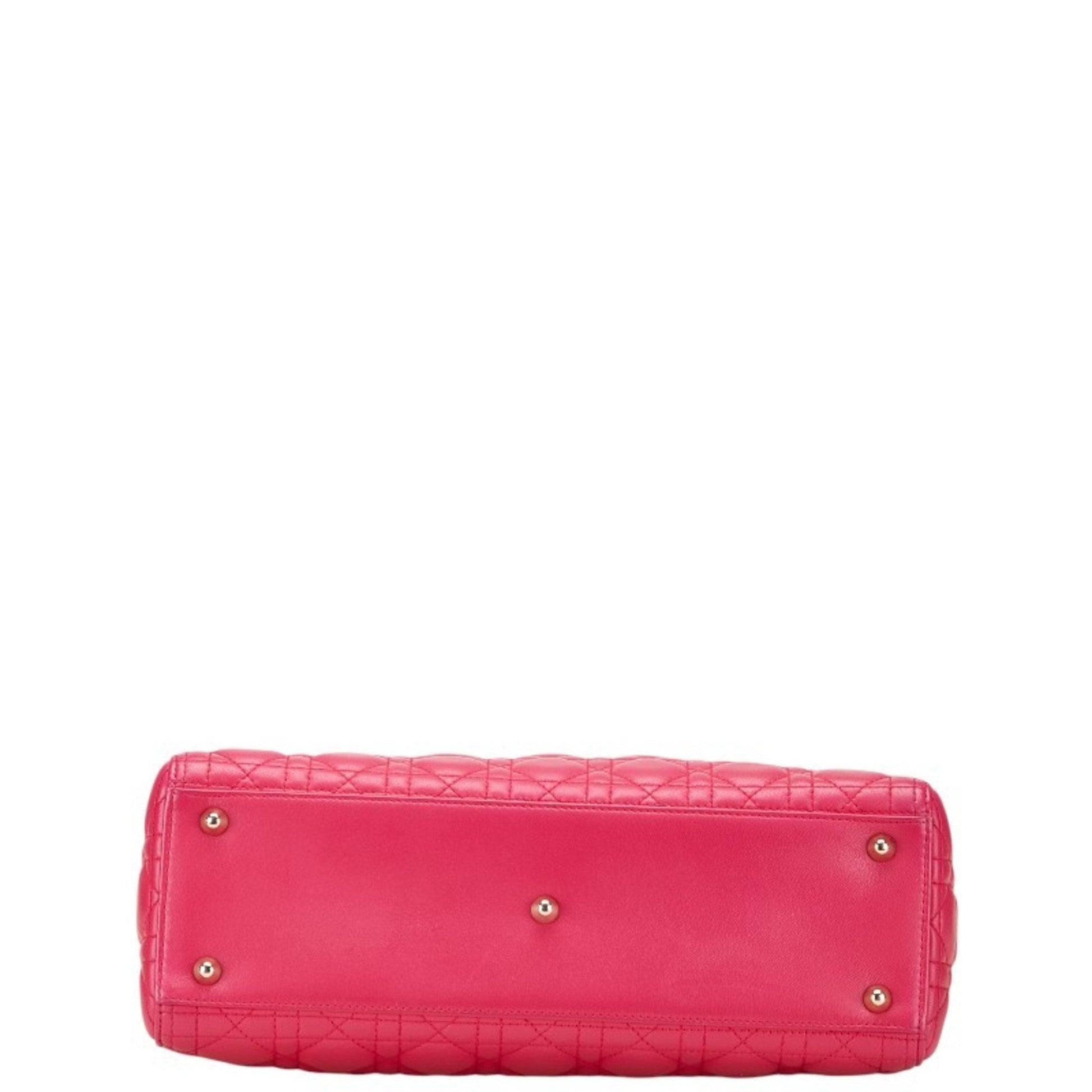 Christian Dior Lady Dior Pink Leather Handbag Shoulder Bag  