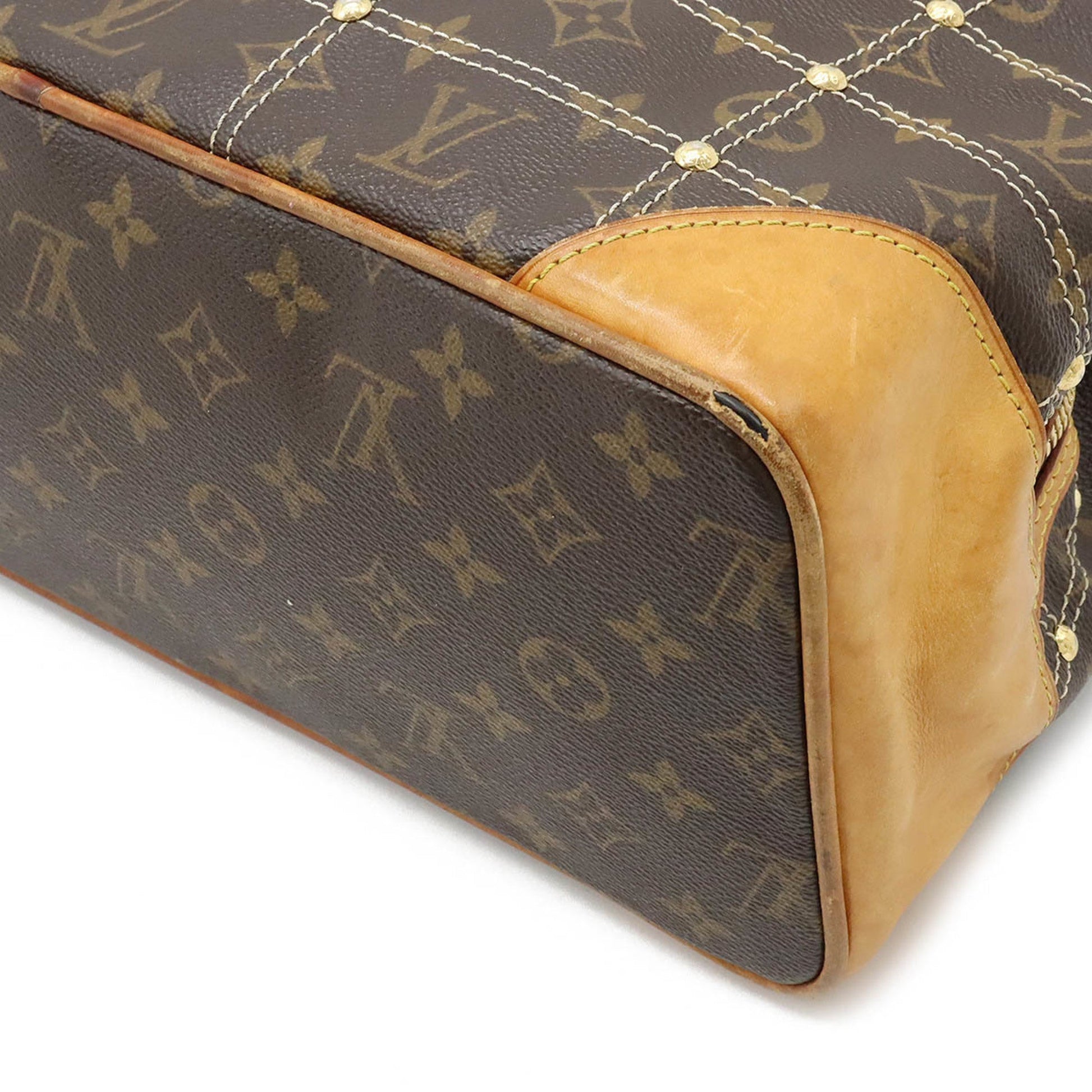 LOUIS VUITTON Monogram Rivet Tote Bag Shoulder Stitch