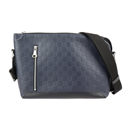 LOUIS VUITTON Discovery Messenger PM Shoulder Bag N42416 Damier Infini Leather Astral Navy Black Silver Hardware Vuitton