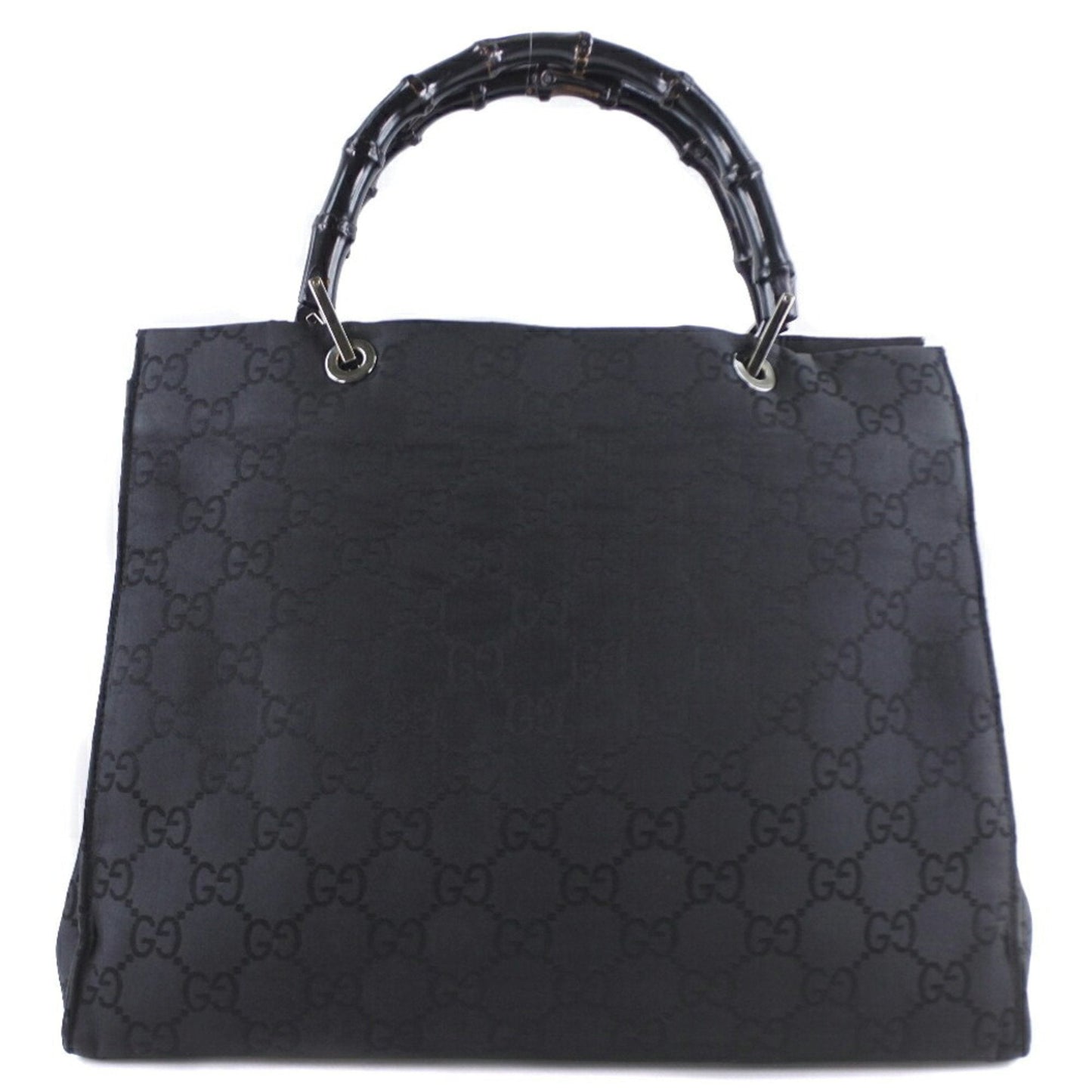 Gucci Bamboo Black Canvas Tote