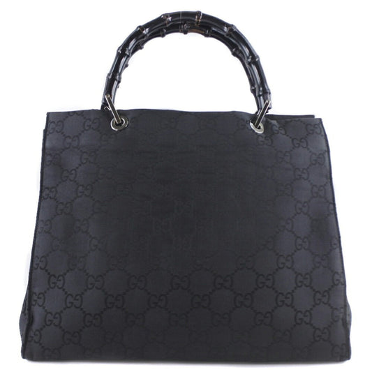 Gucci Bamboo Black Canvas Tote