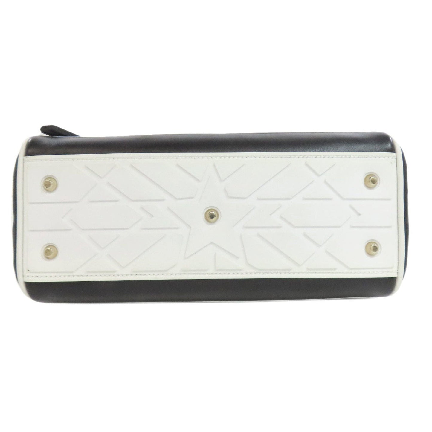 Christian Dior Black White Leather Handbag  