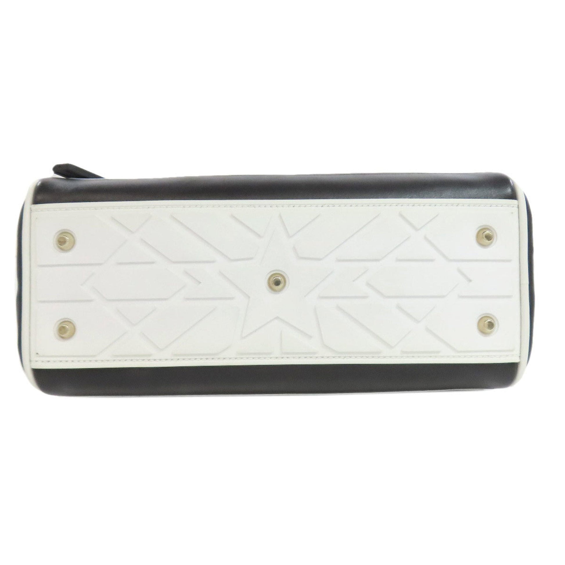 Christian Dior Black White Leather Handbag  