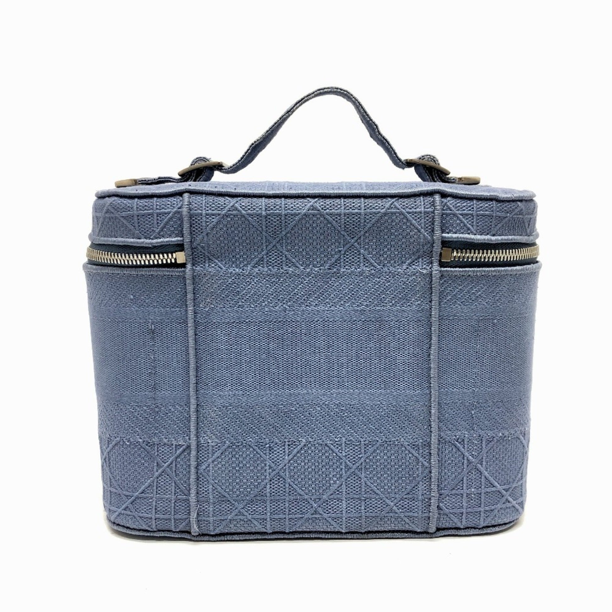 Christian Dior Blue Canvas Vanity Bag  