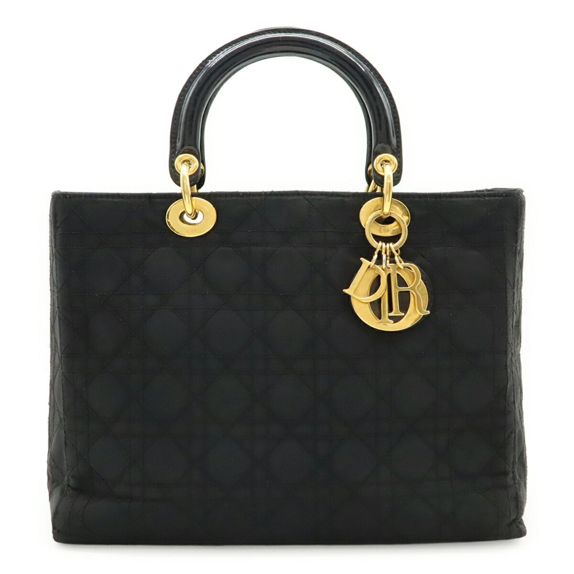 Christian Dior Black Nylon Handbag Tote Bag  