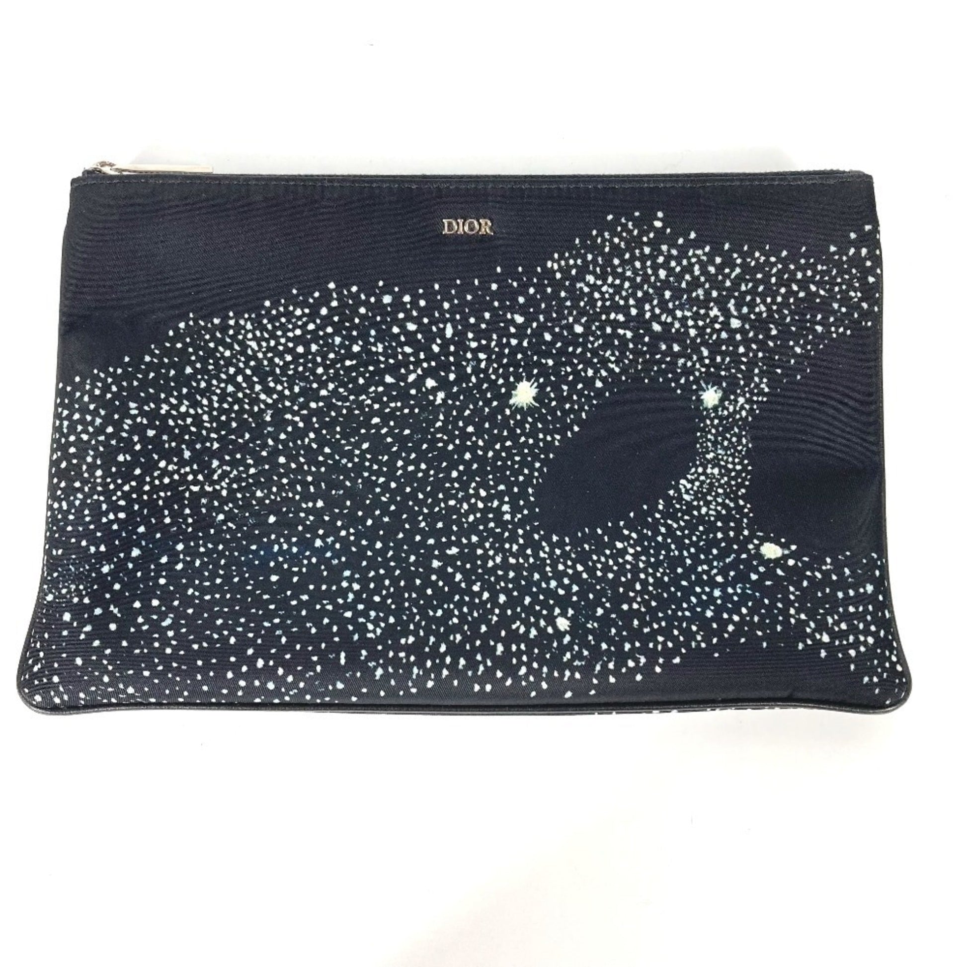 Christian Dior Black Nylon Clutch Bag Pouch  