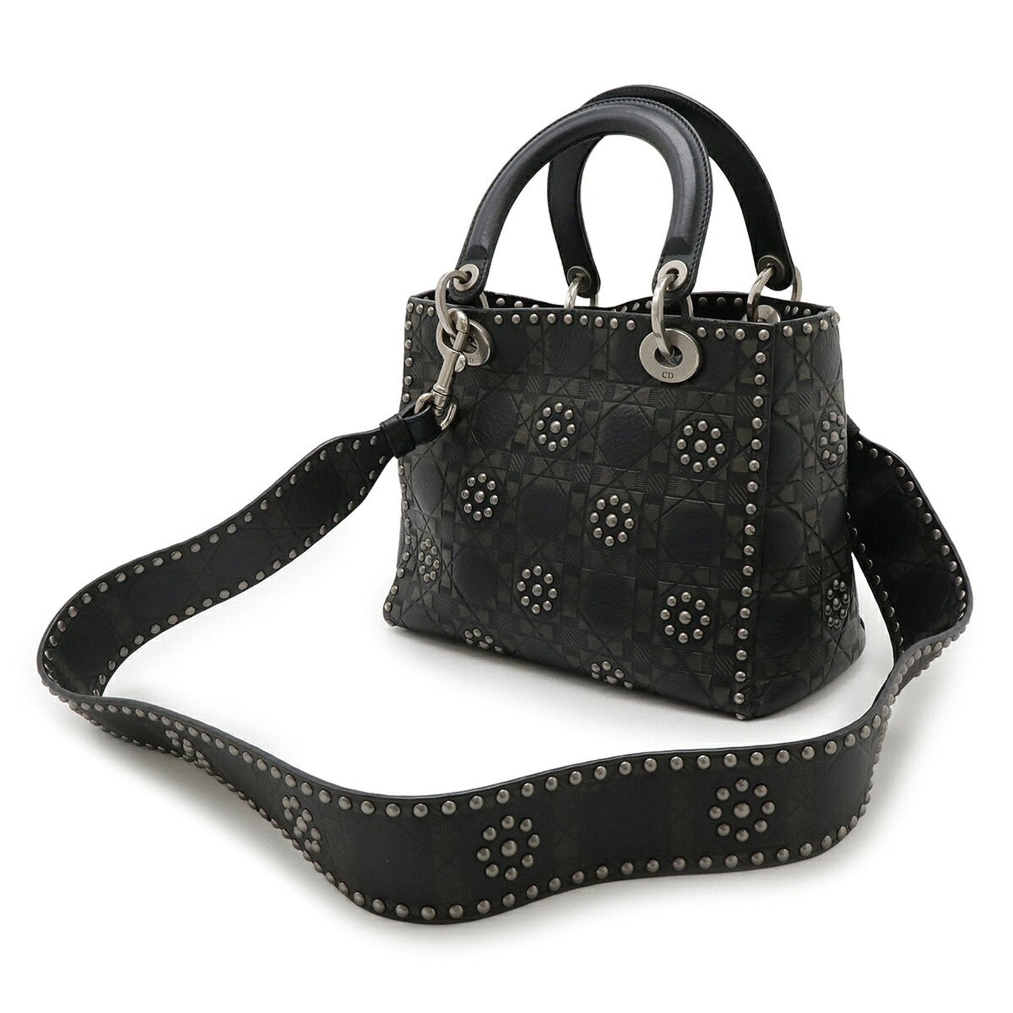 Christian Dior Black Khaki Leather Handbag Shoulder Bag  