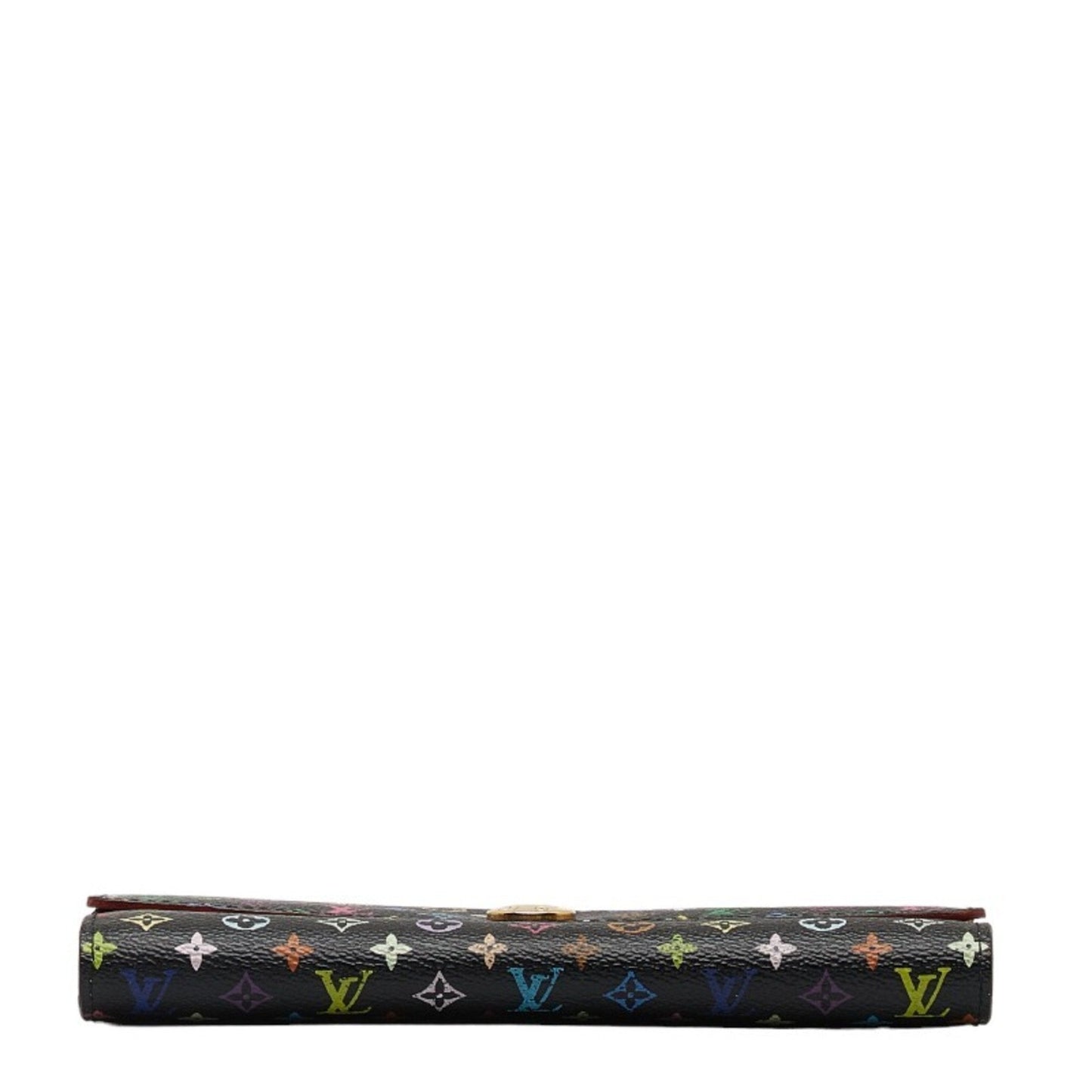 LOUIS VUITTON Monogram Multicolor Portefeuille Sarah Long Wallet M93533 Noir Black PVC Leather Women's