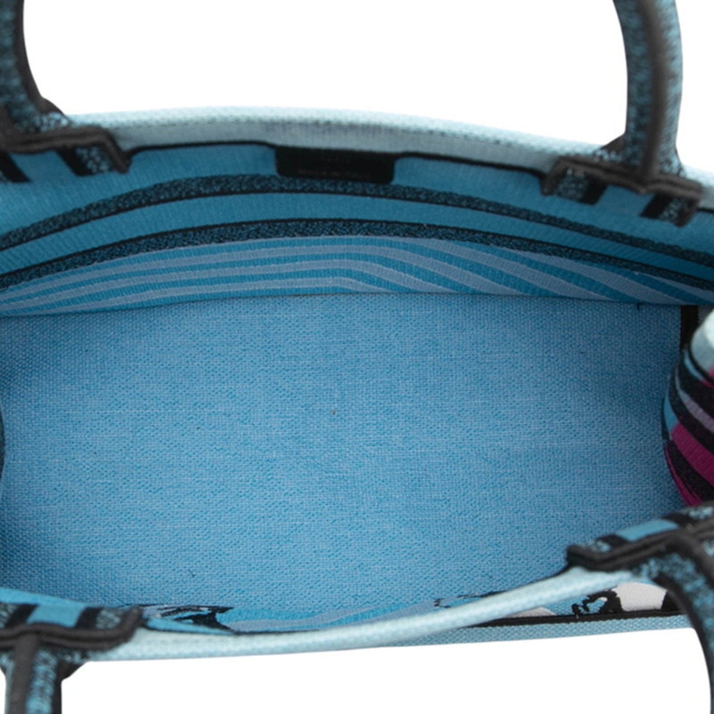 Christian Dior Light Blue Multi-Color Canvas Tote Bag  