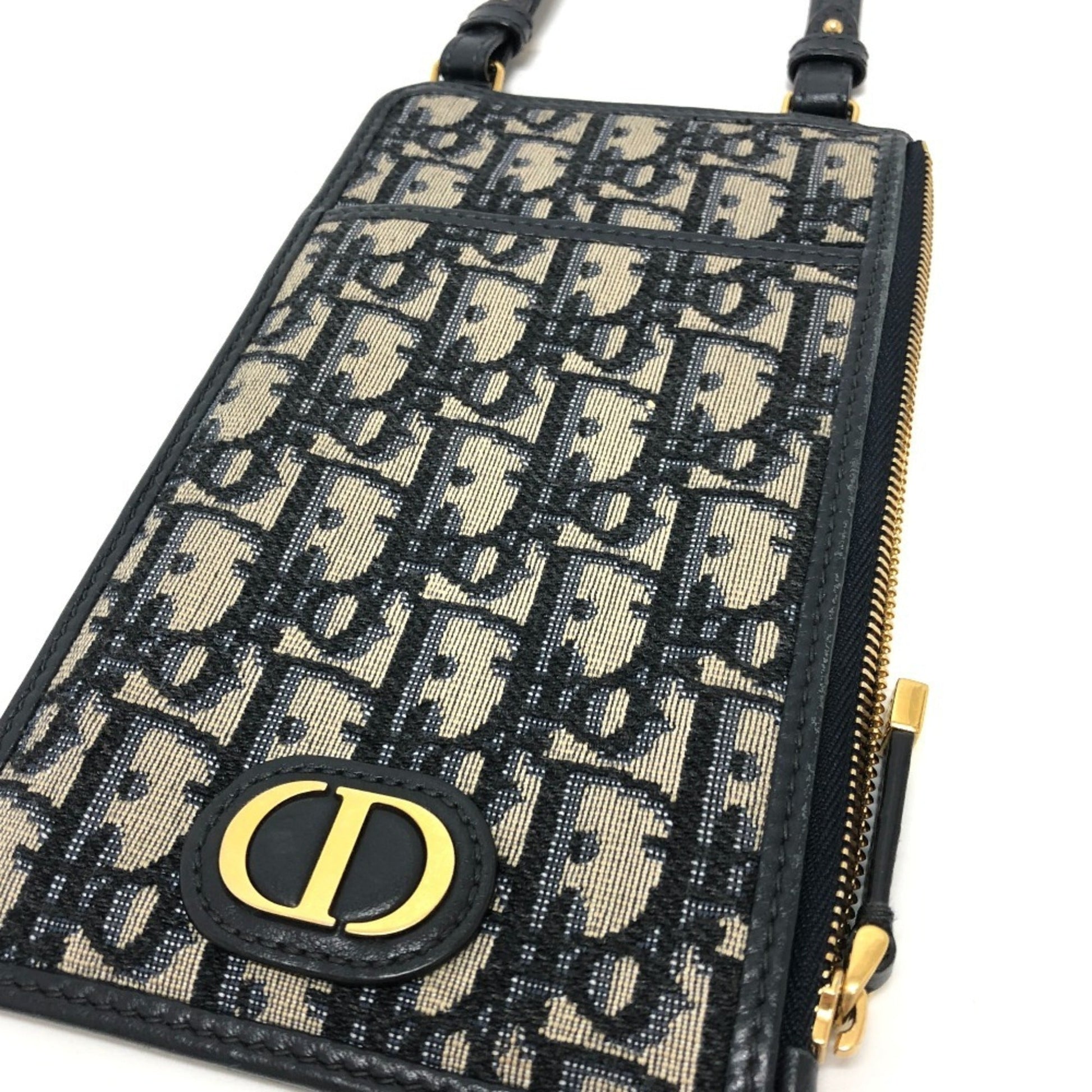 Christian Dior Navy Canvas Shoulder Bag  