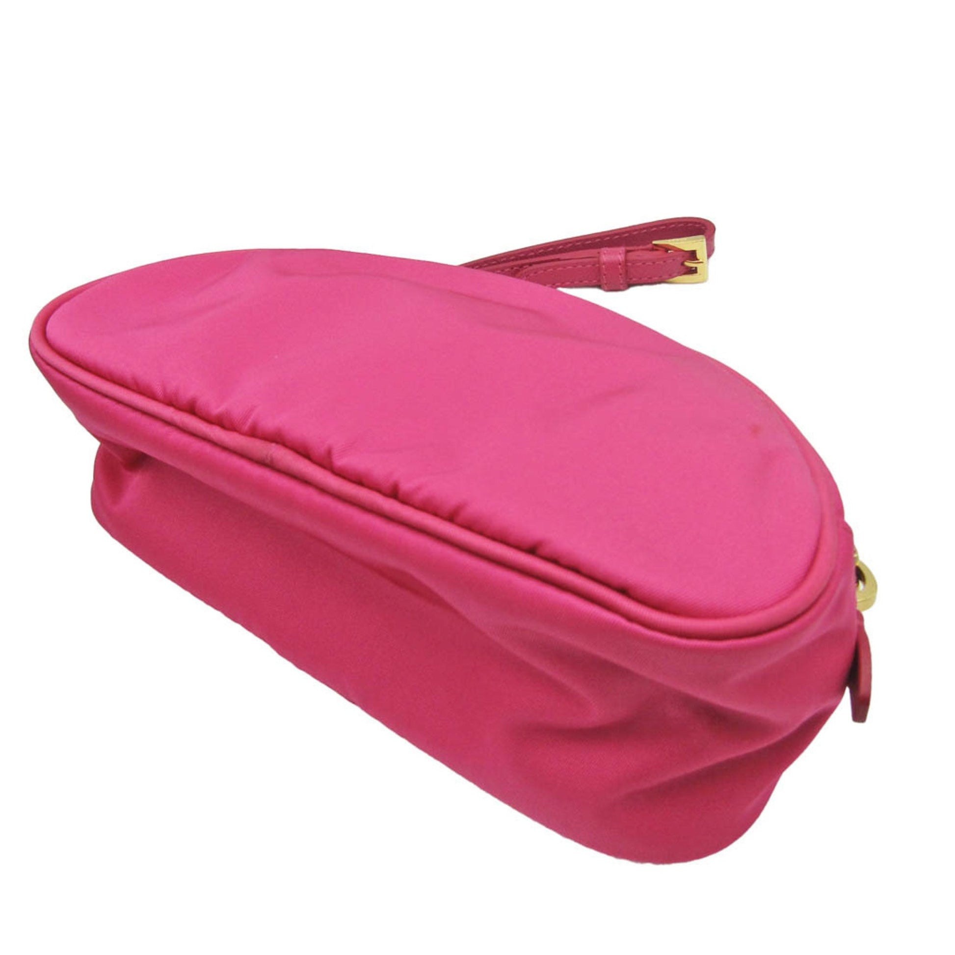 Prada Women's Leather,Nylon Pouch Pink Luxury Handbag