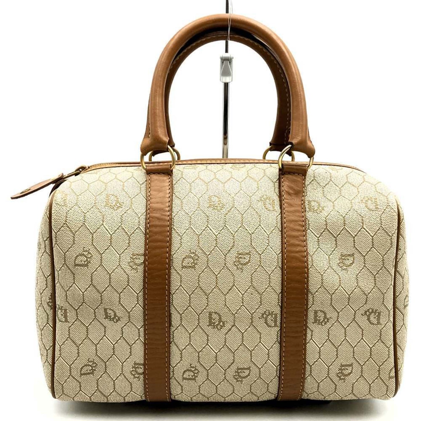 Christian Dior Beige Brown Pvc Handbag  