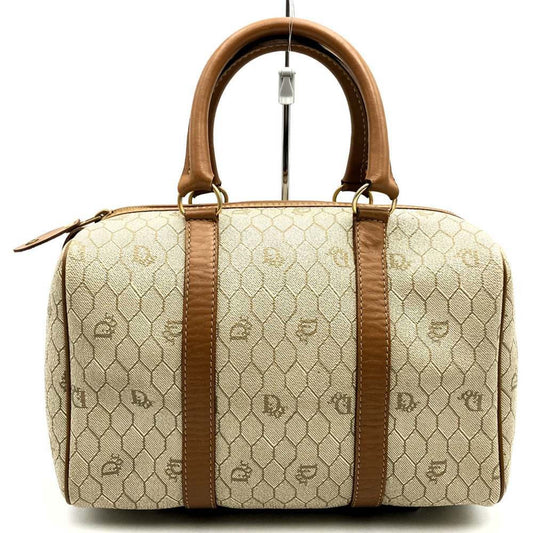 Christian Dior Beige Brown Pvc Handbag  