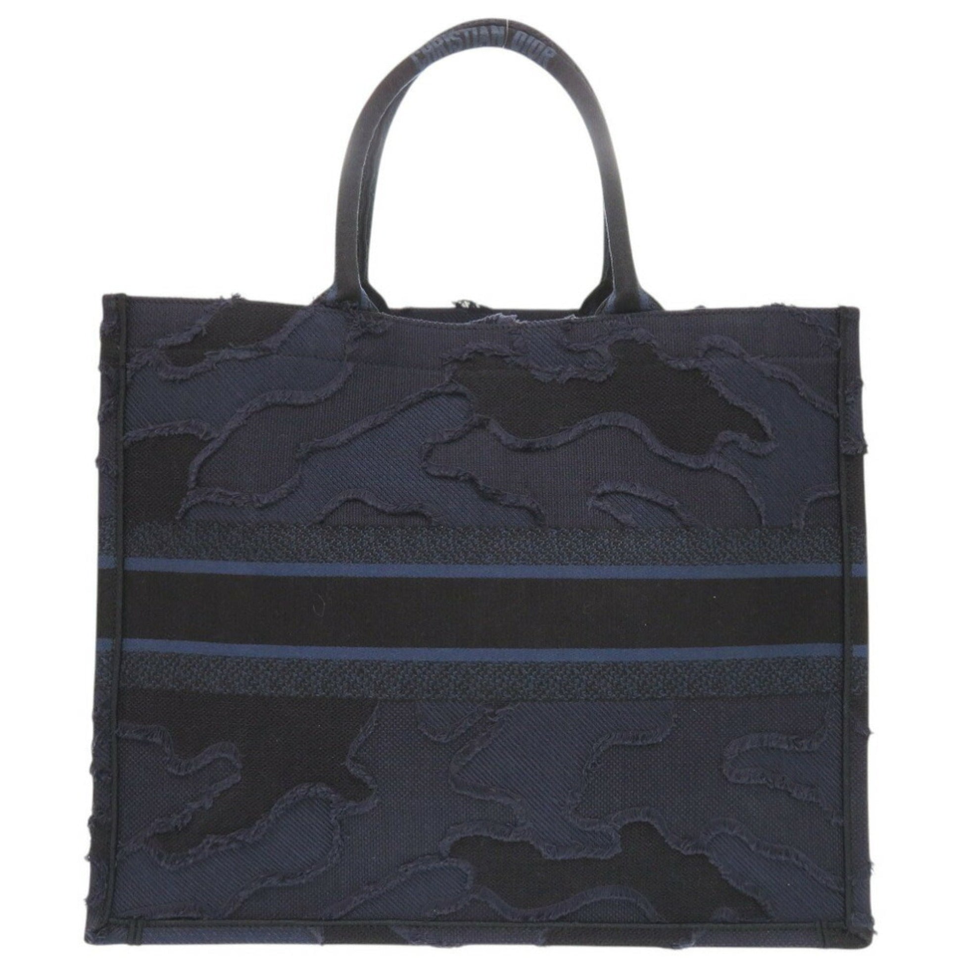 Christian Dior Navy Canvas Tote Bag  