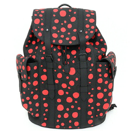 LOUIS VUITTON LOUISVUITTON Yayoi Kusama LV × YK Christopher MM Backpack Rucksack M21978 Black