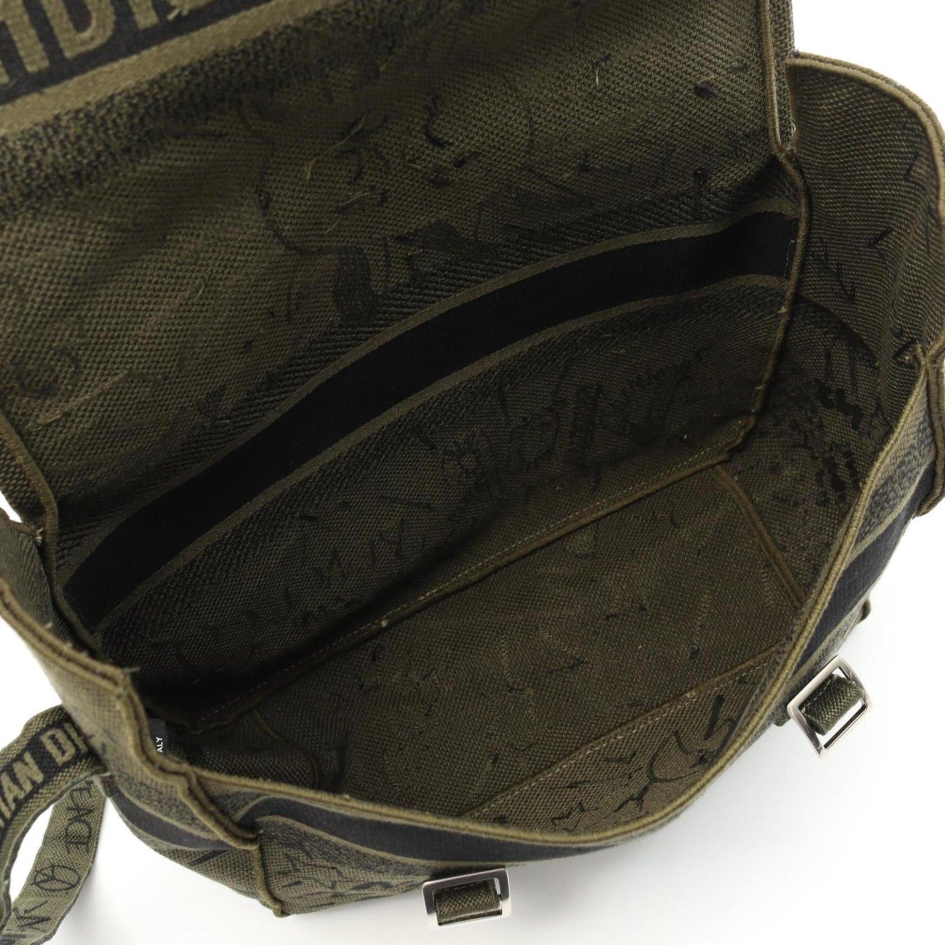 Christian Dior Khaki Canvas Shoulder Bag  