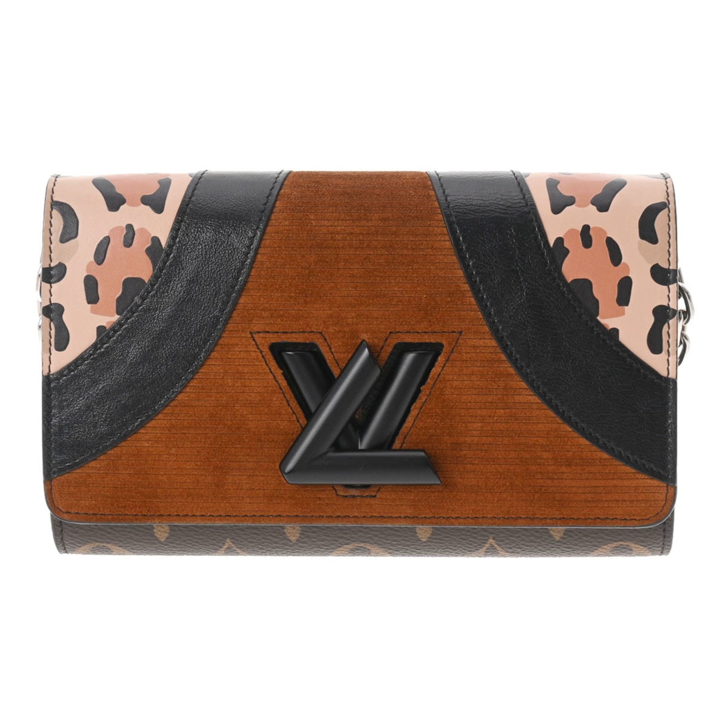 LOUIS VUITTON Monogram Portefeuille Twist Chain Leopard Brown M51832 Ladies Leather