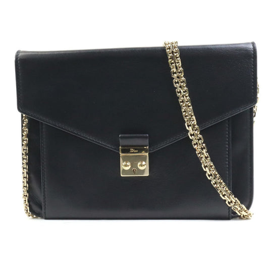 Christian Dior Black Leather Clutch Bag  