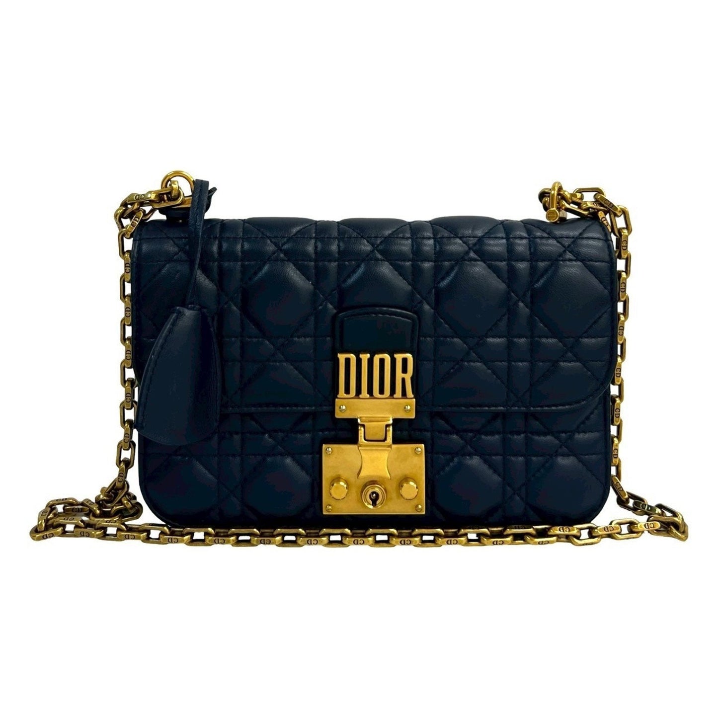 Christian Dior Blue Leather Shoulder Bag  