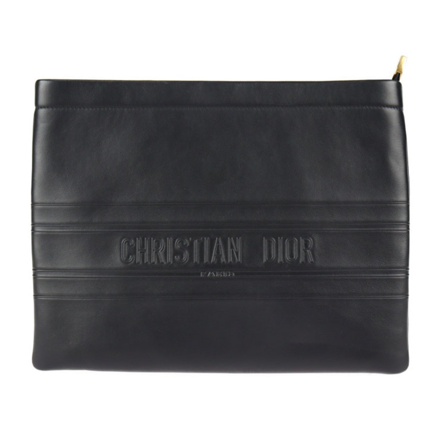 Christian Dior Black Leather Clutch Bag Handbag  