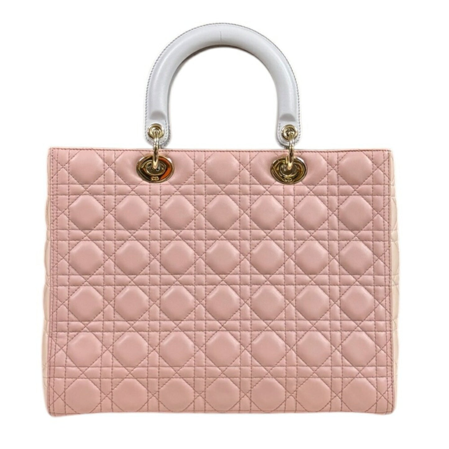 Christian Dior Gray Pink Leather Shoulder Bag  