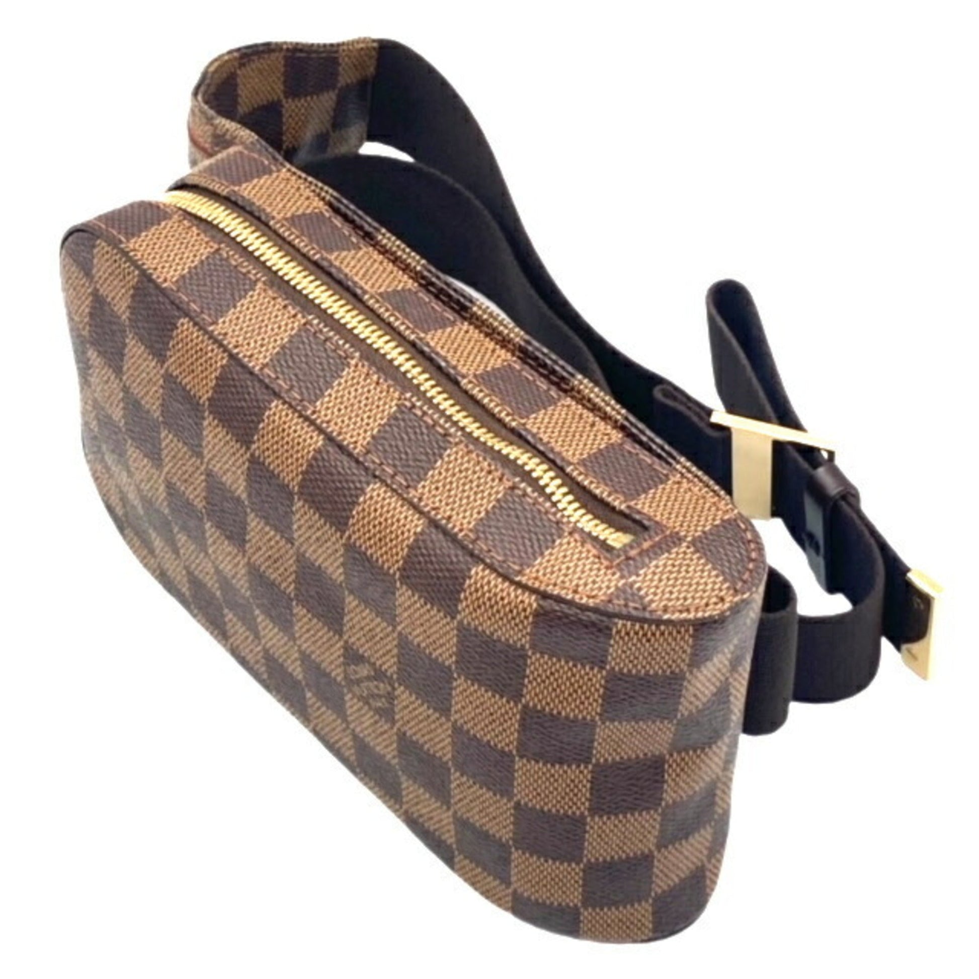 LOUIS VUITTON Damier Jeronimos Brown Waist Pouch Body Bag Men Women