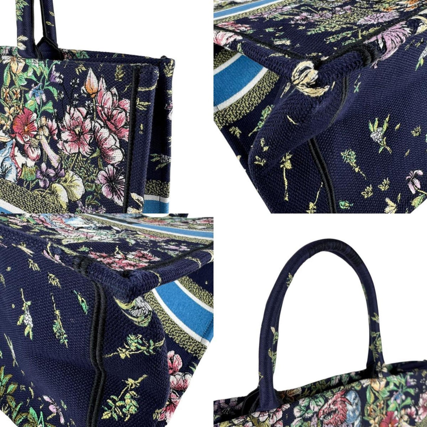 Christian Dior Multi-Color Navy Canvas Shoulder Bag  