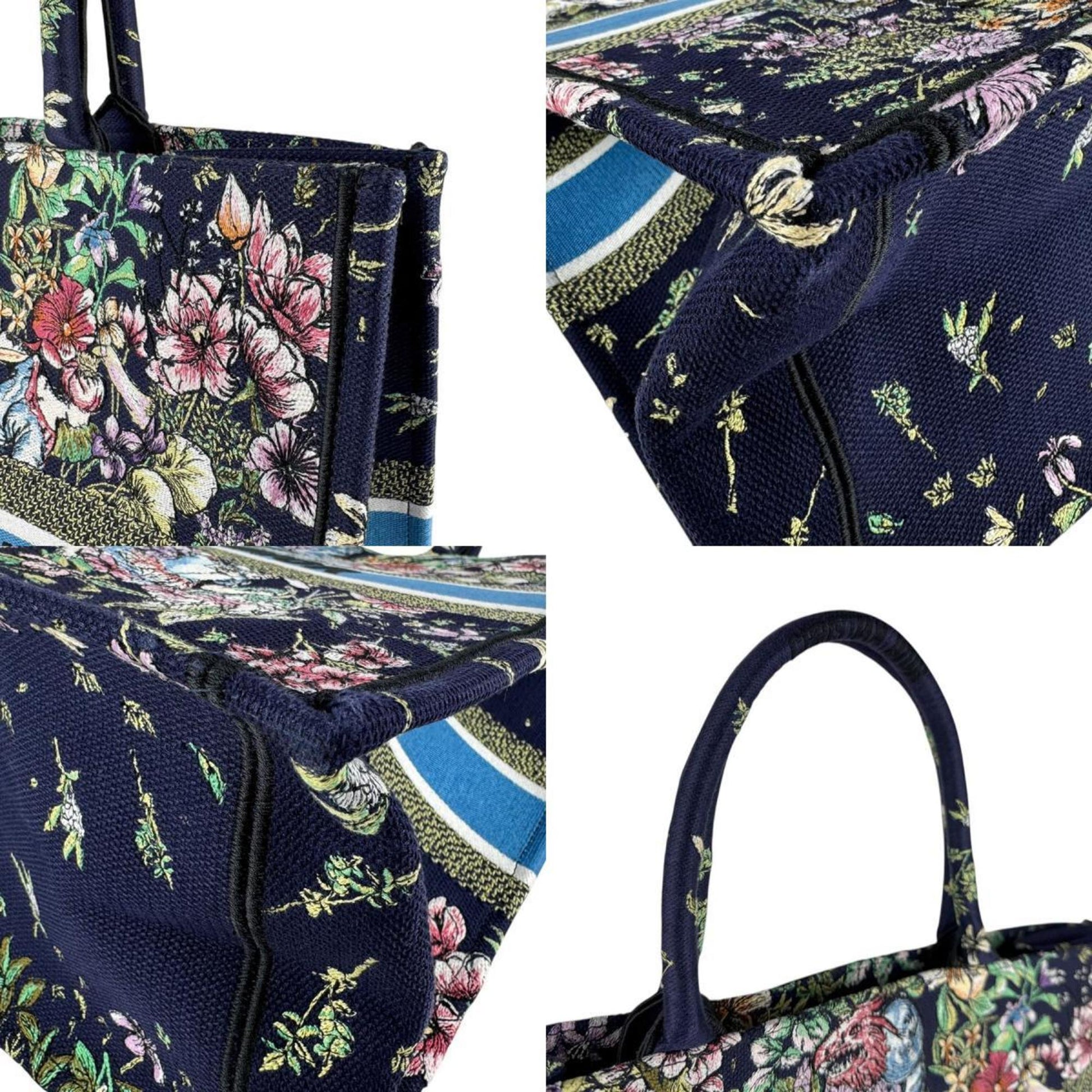 Christian Dior Multi-Color Navy Canvas Shoulder Bag  