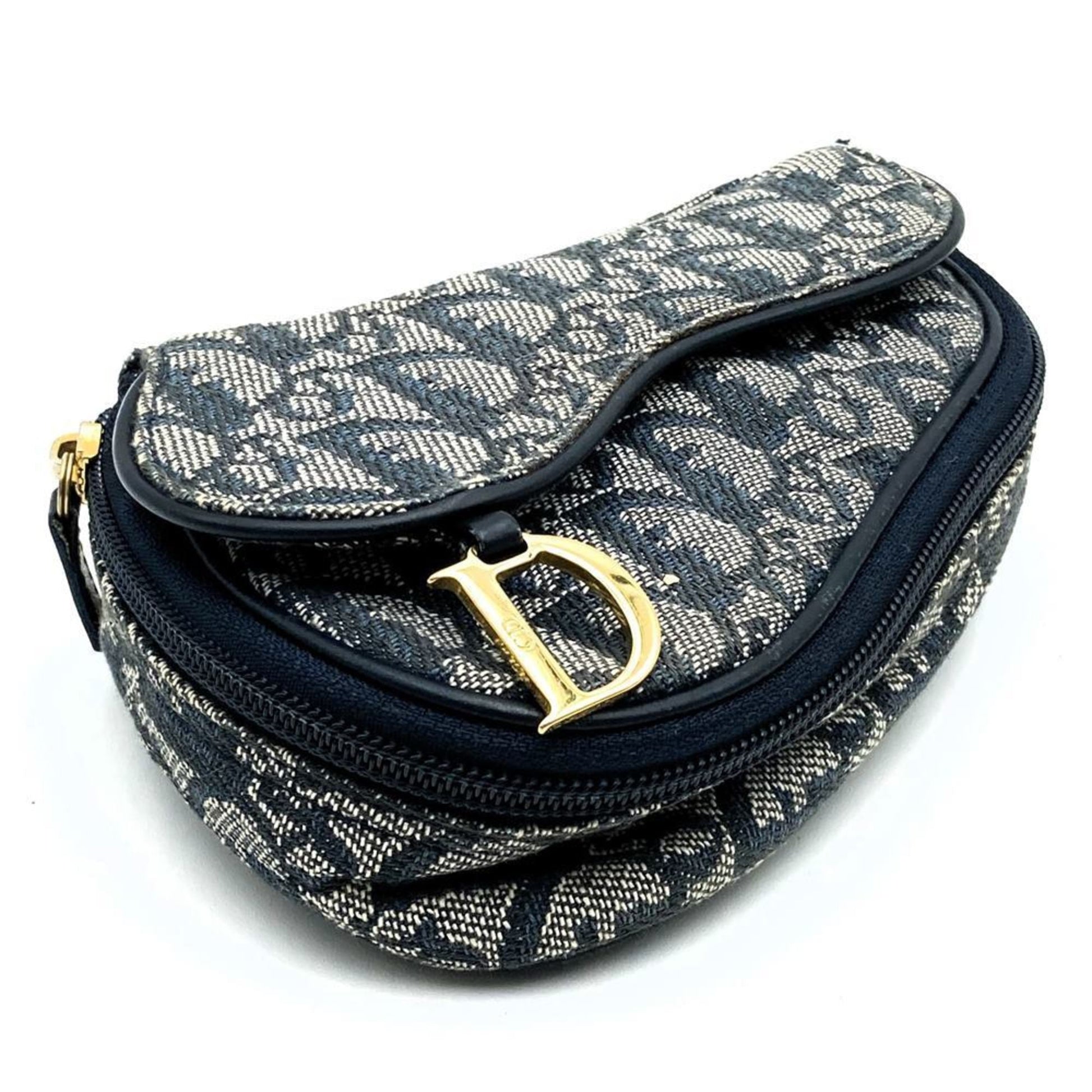 Christian Dior Navy Canvas Pouch  