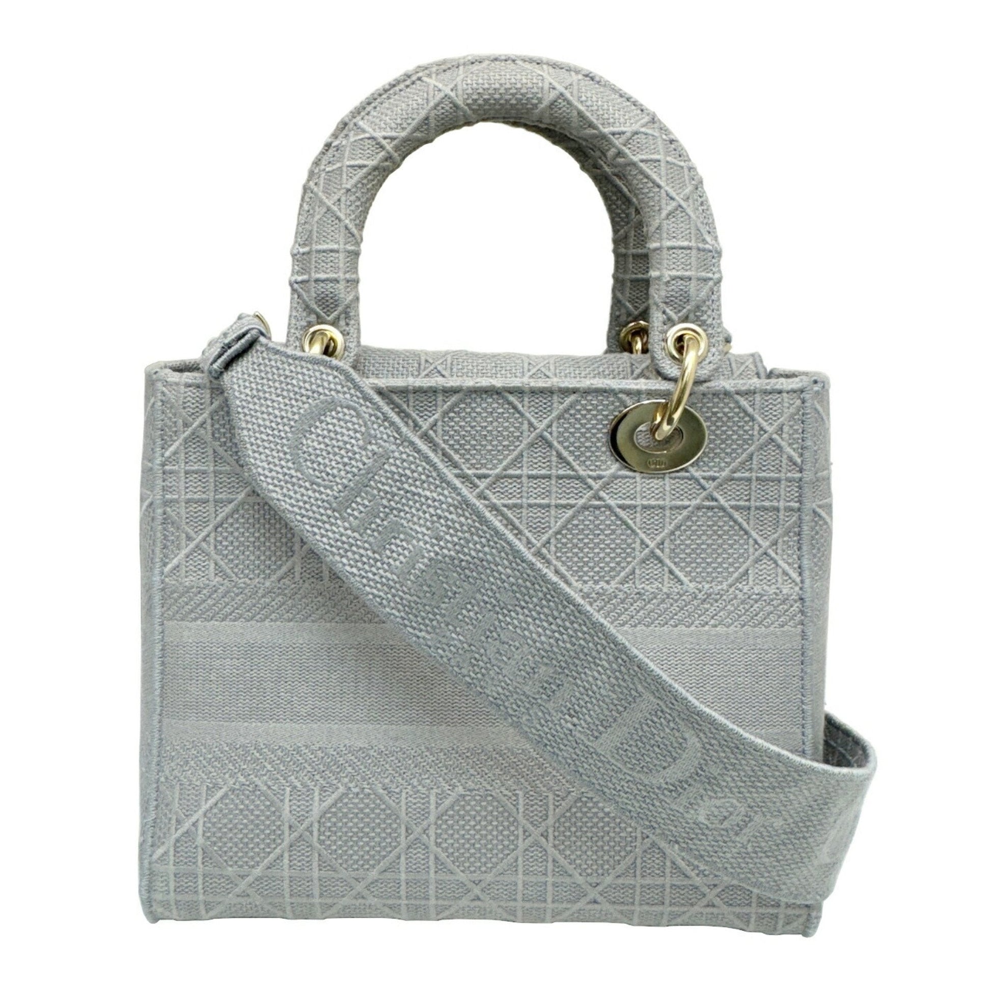 Christian Dior Gray Canvas Handbag Shoulder Bag  