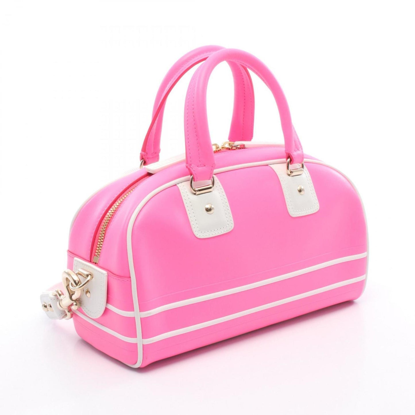 Christian Dior Pink White Leather Handbag  