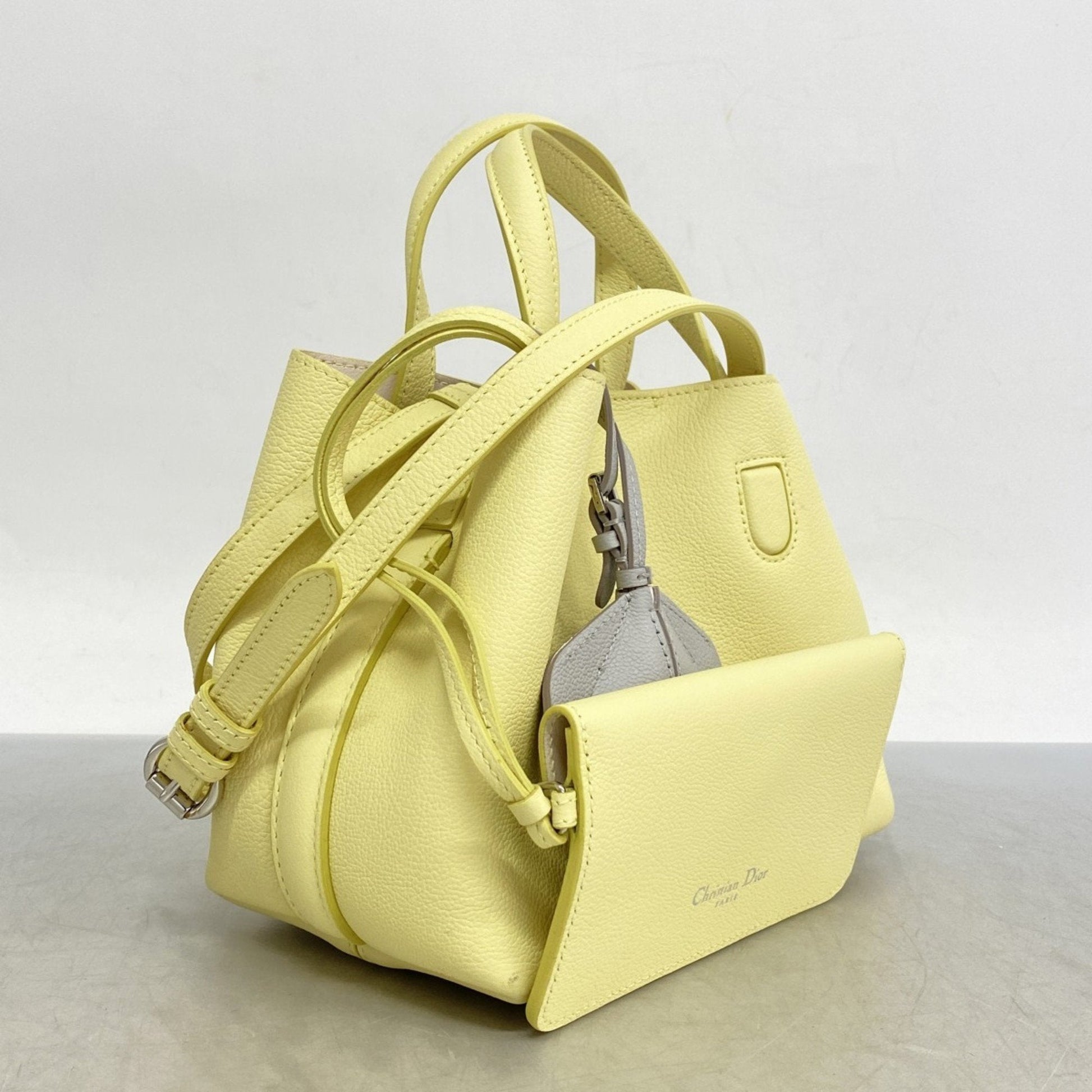 Christian Dior Yellow Leather Handbag  