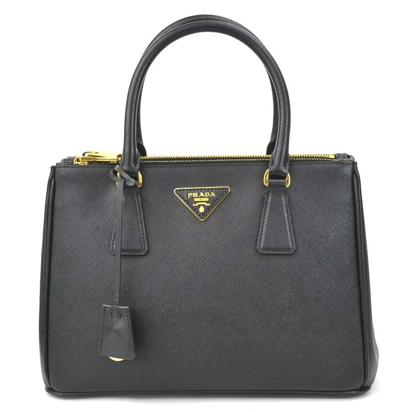 Prada handBag shoulder Bag SAFFIANO LUX calf black ladies
