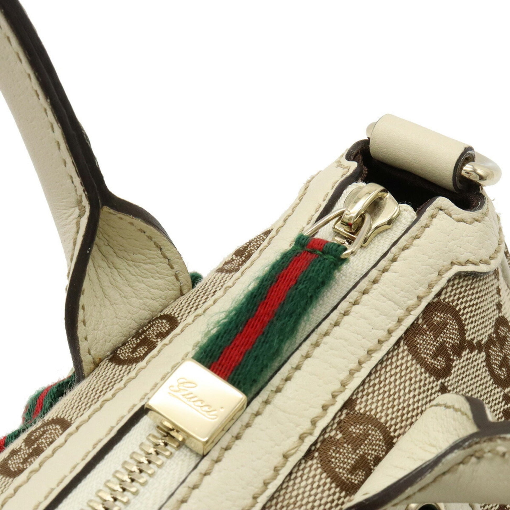 Gucci Leather Canvas Shoulder Bag