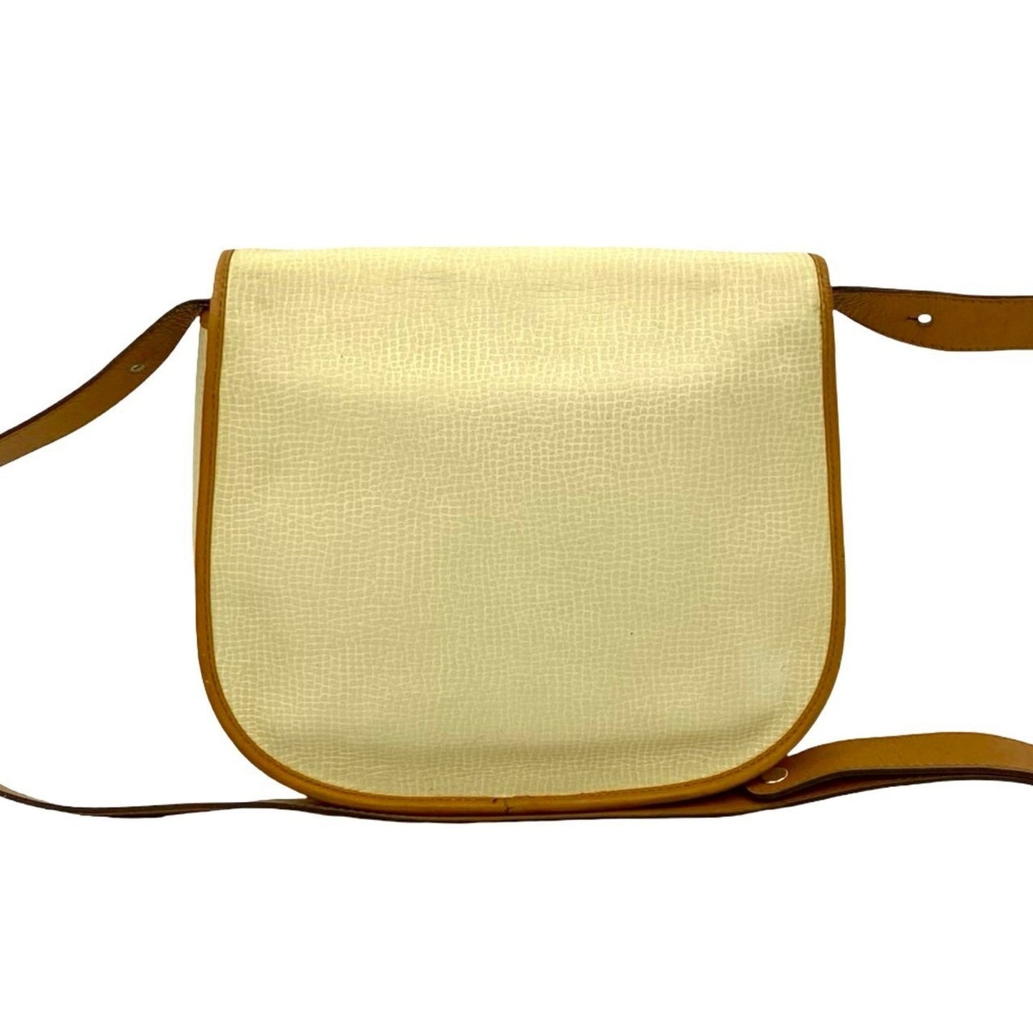 Christian Dior Brown White Leather Pochette Shoulder Bag  