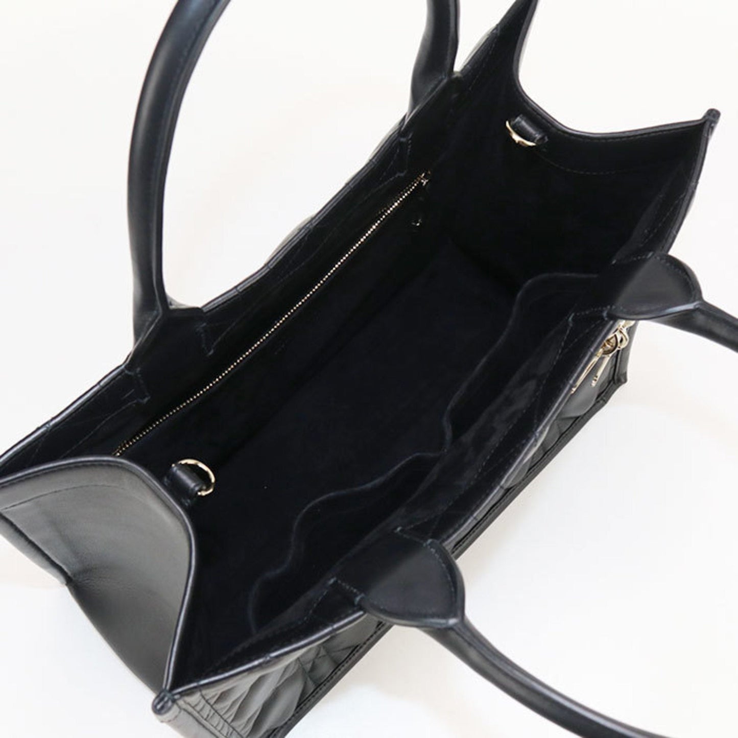Christian Dior Black Leather Tote Bag  