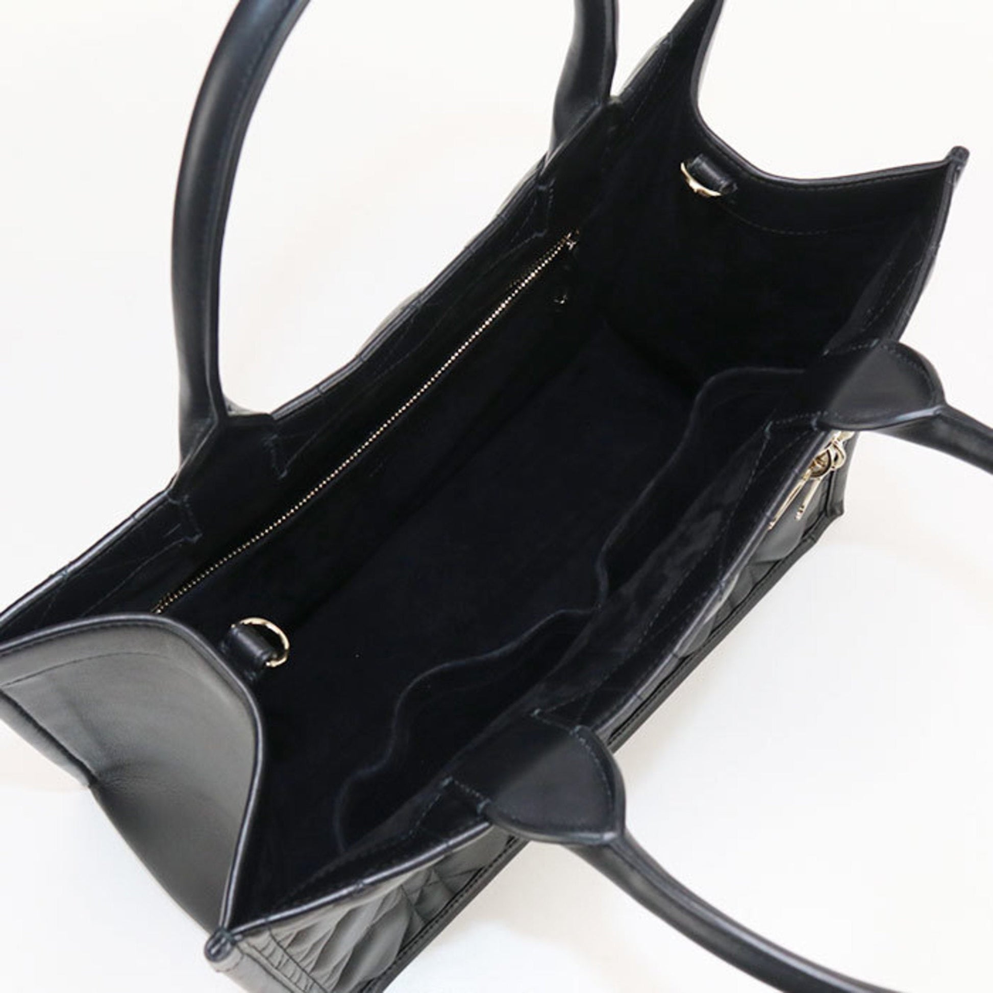 Christian Dior Black Leather Tote Bag  