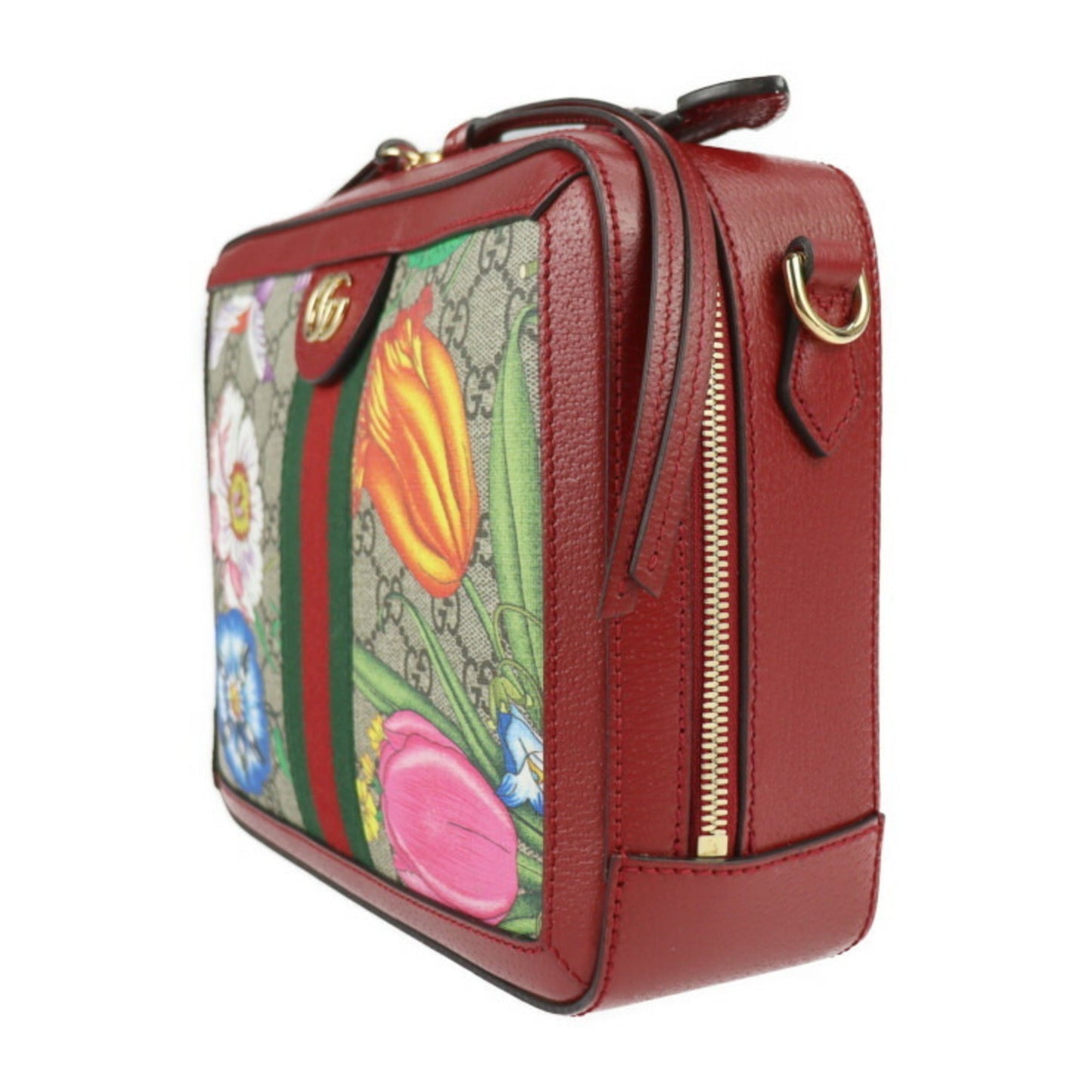 Gucci Lou Leather Canvas Shoulder Bag