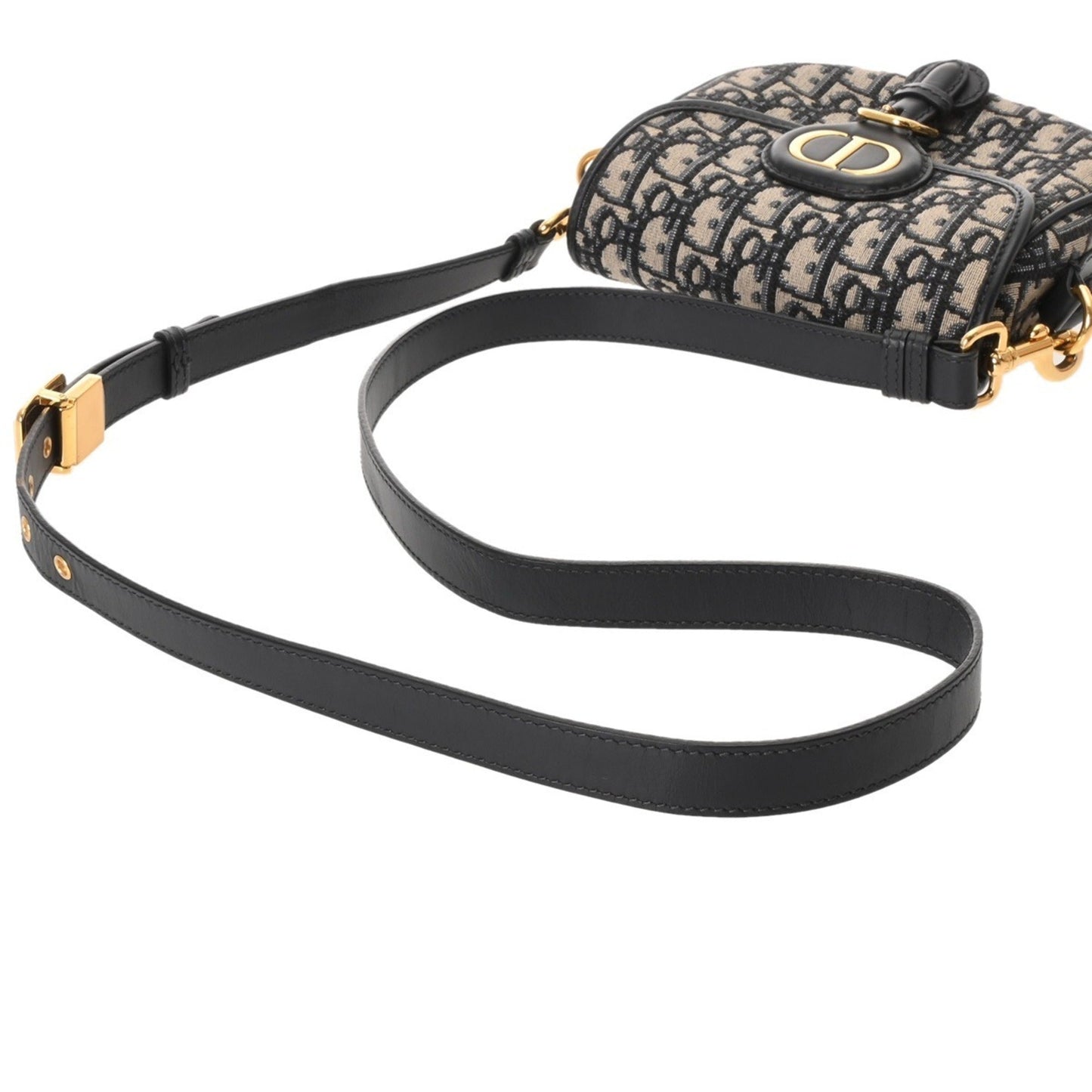 Christian Dior Navy Jacquard Shoulder Bag  